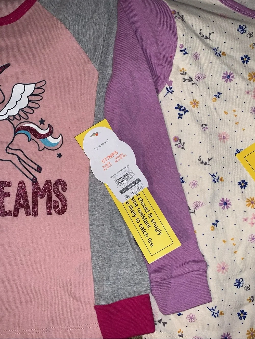 2 Piece Set NWT  Bundle Sleepwear Unicorn And Owl Size 5T Kids Wonder Nation